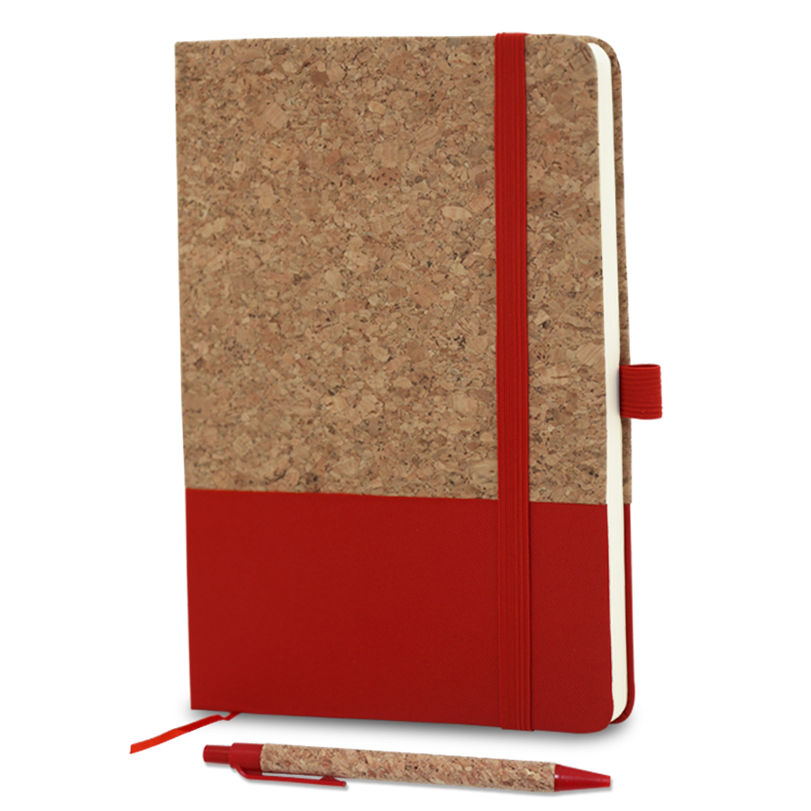 notebook a5 mi liège et mi tissu avec stylo
