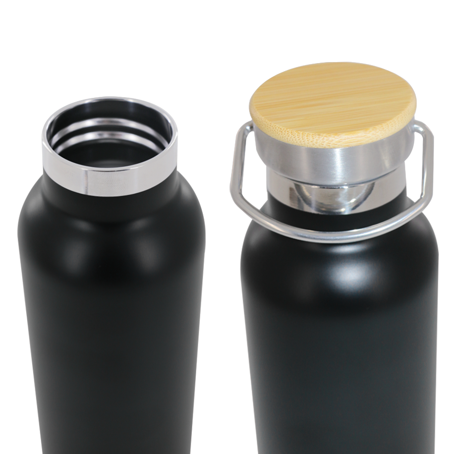 bouteille isotherme en inox et bambou 500 ml