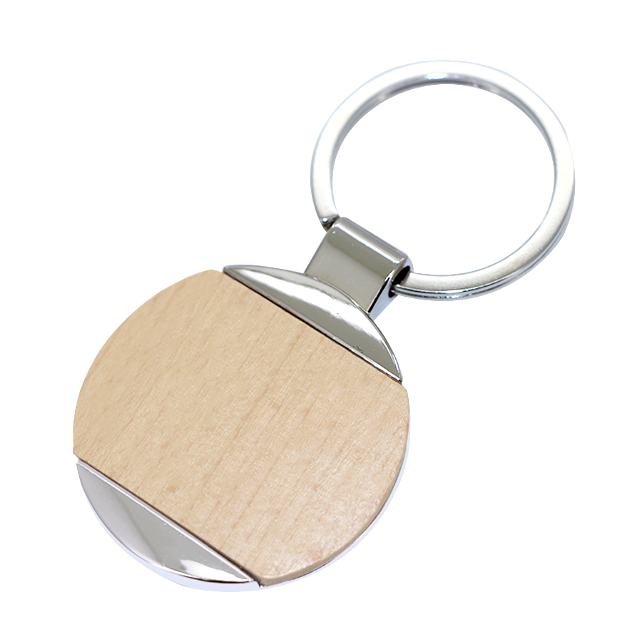 porte-clés forme ronde en bois