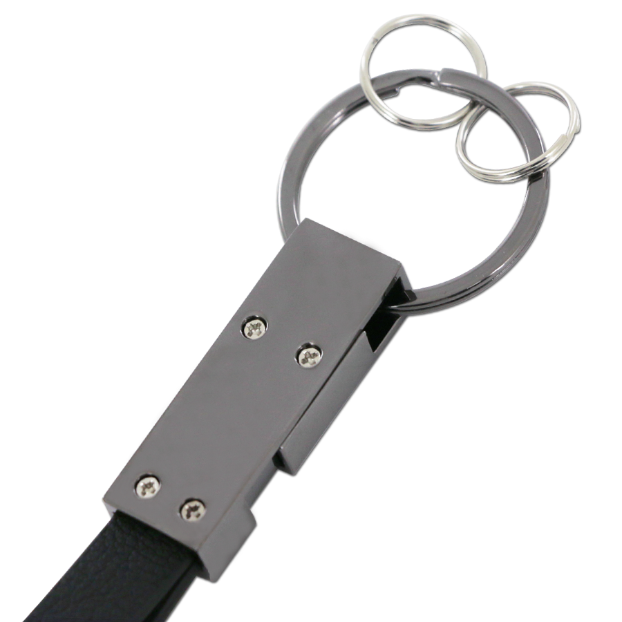 porte-clés personnalisable en métal et similicuir