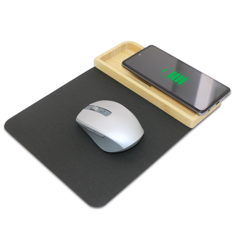 tapis souris  bamboo avec chargeur wireless