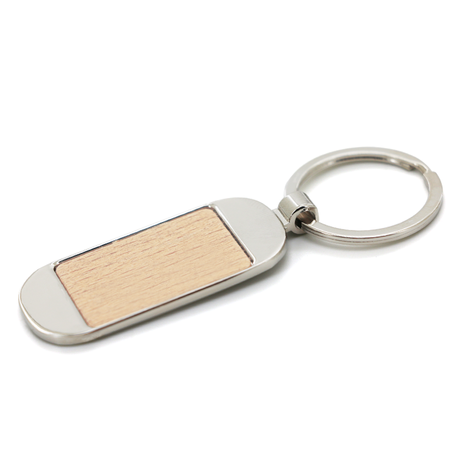 porte-clés réctangulaire en bois et métal