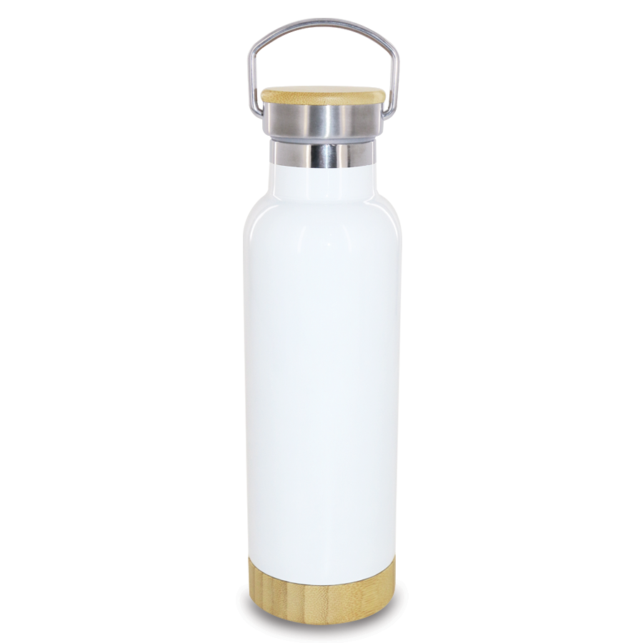 bouteille isotherme en inox et bambou 500 ml