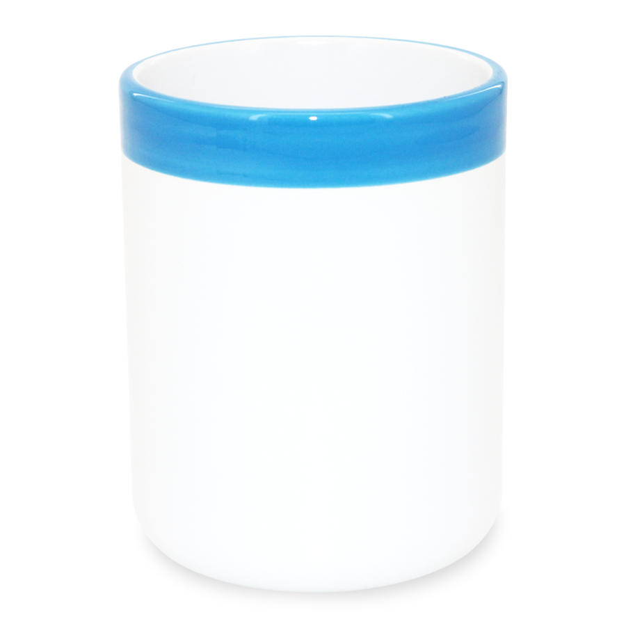 mug en porcelaine blanche avec attributs colorés 350 ml