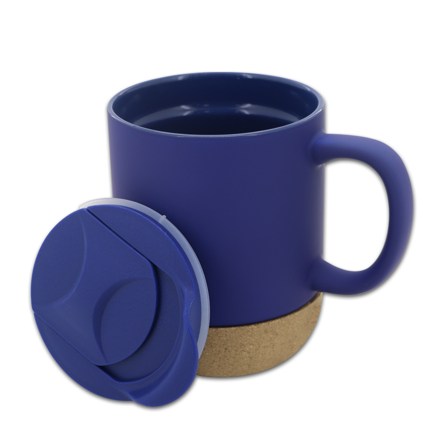 mug  380 ml en porcelaine et liège  avec couvercle