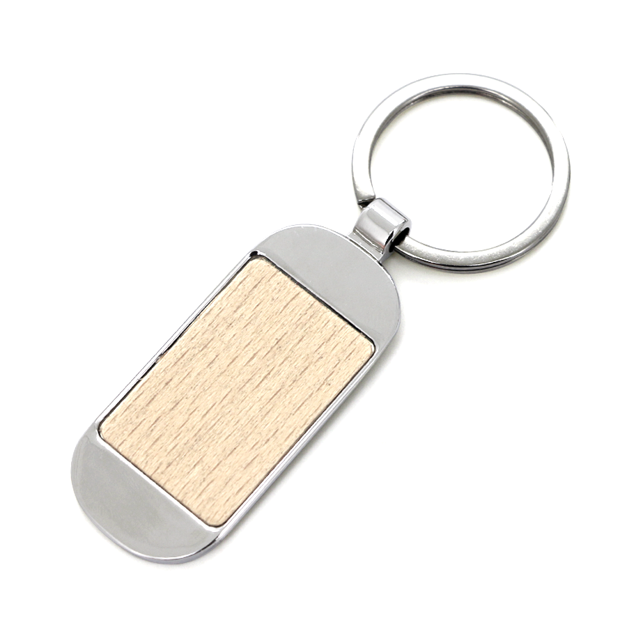 porte-clés réctangulaire en bois et métal