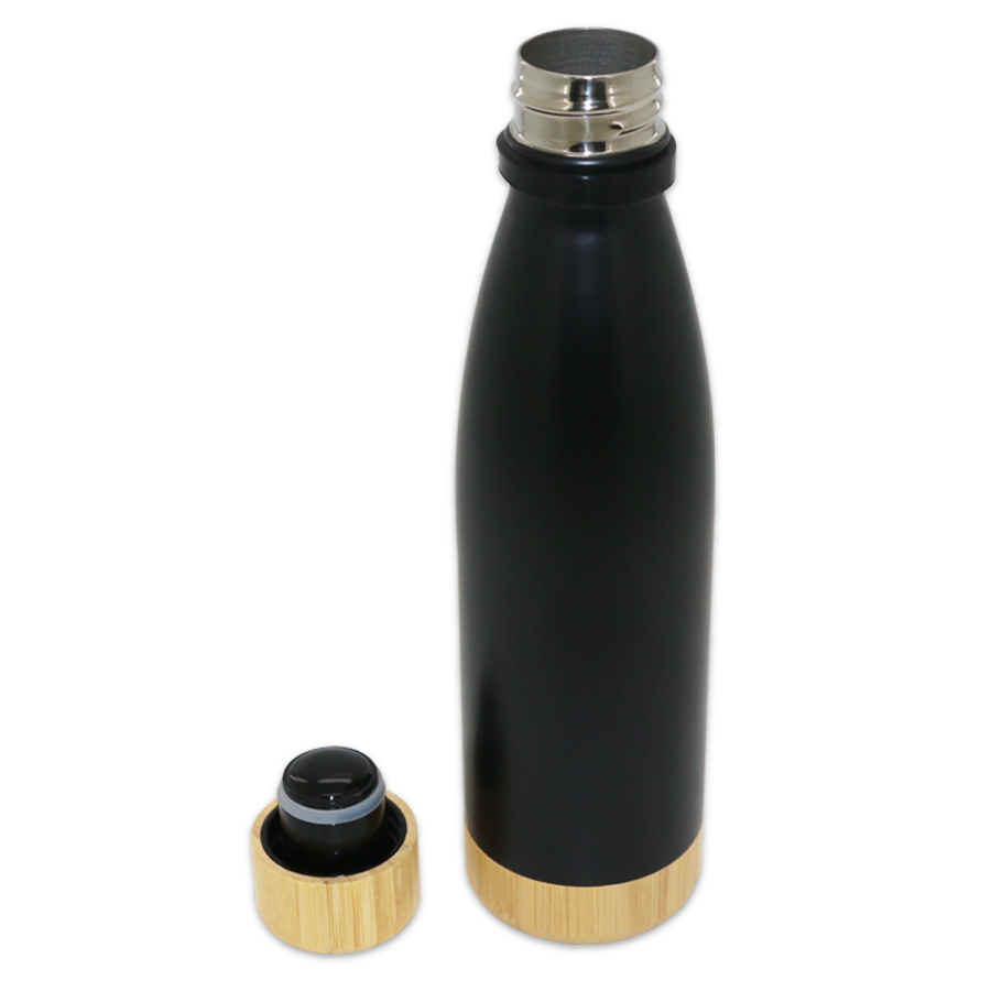thermos bouteille isotherme en inox et bois 500 ml